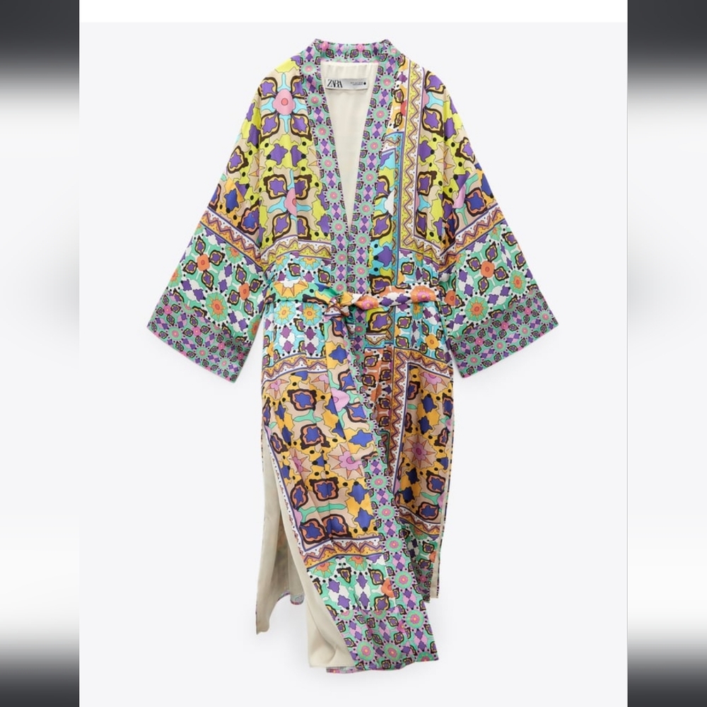 Zara Belted Printed Kimono